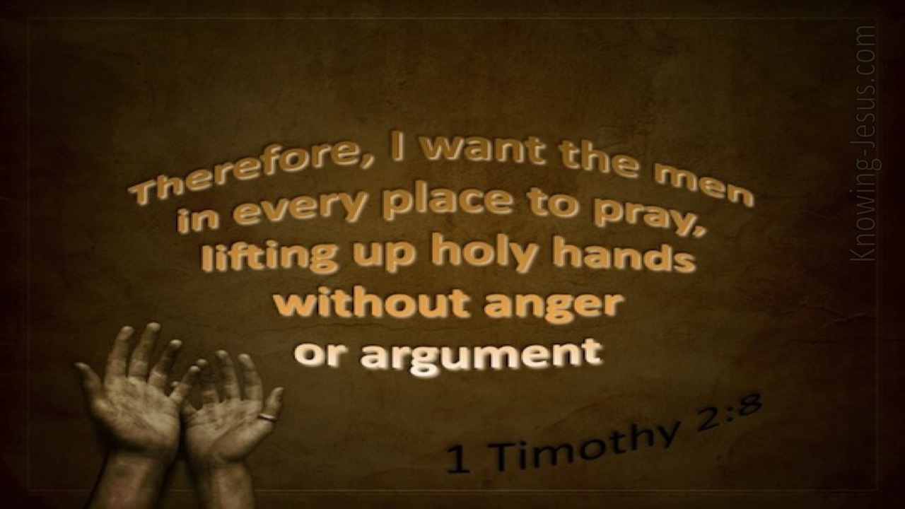 1 Timothy 2:8 Lift Up Holy Hands (brown)